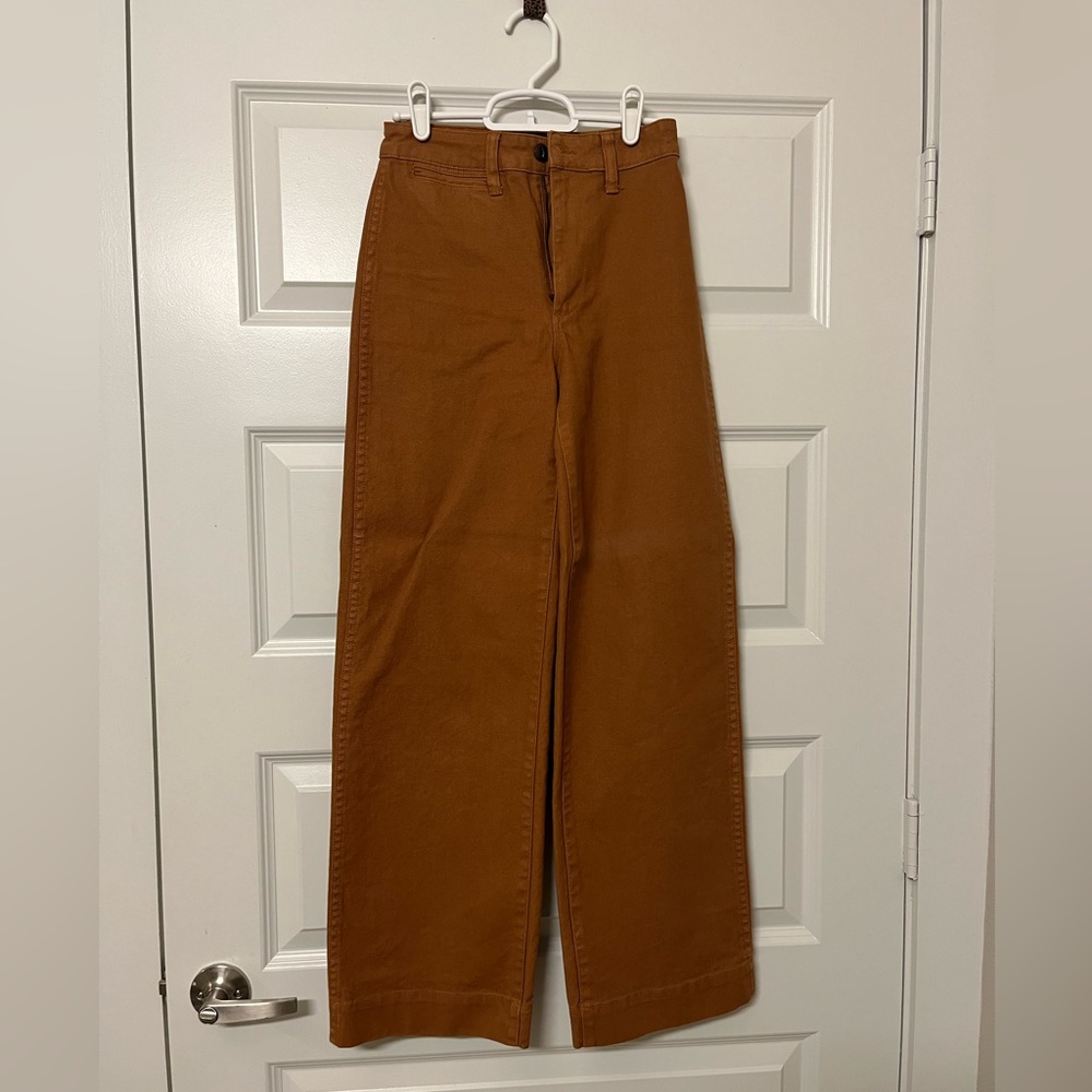 COPY - Madewell Full Length Slim Emmett wide leg burnt orange pants